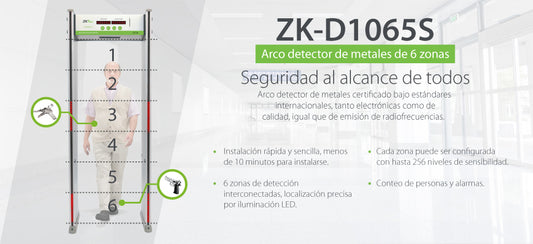 Arco Detector de Metales de 6 Zonas / Sensor IR / Contador de personas / Contador de alarmas.