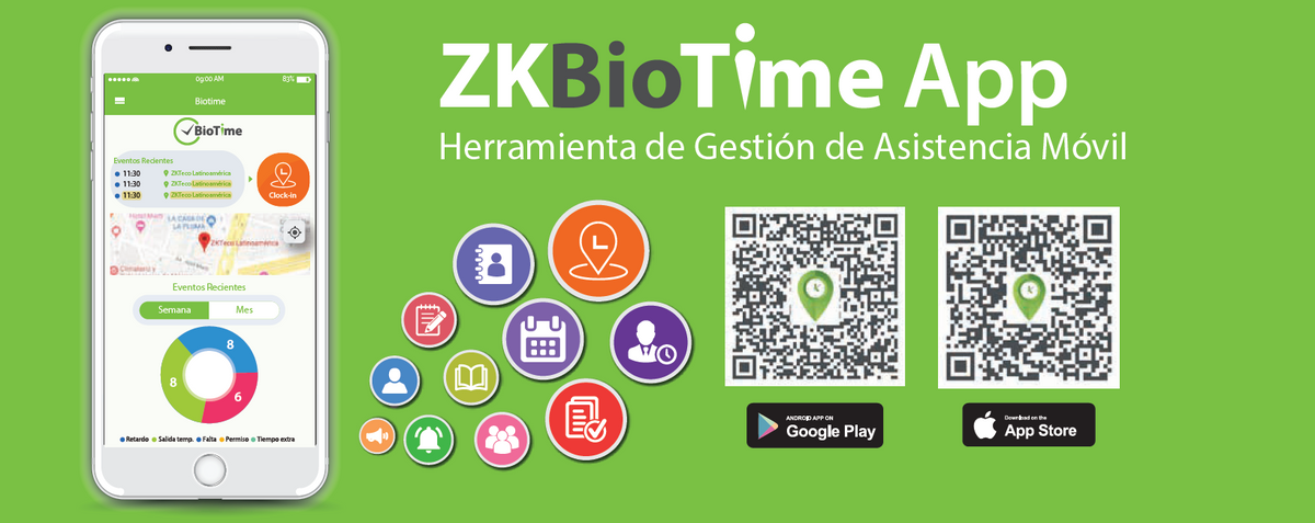 Licencia para realizar checadas de asistencia desde Smartphone (APP) con envío de fotografía y ubicación por GPS / Compatible con BIOTIMEPRO