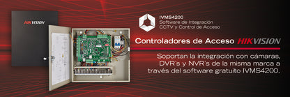 Controlador de Acceso para 1 Puerta y 2 Lectores Wiegand o RS485 / Incluye Gabinete y Fuente de Alimentación 12Vcc/8A / Soporta Batería de Respaldo