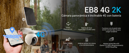 Camara de Batería Recargable / 4G Multicarrier / 3 Megapixel / Compatible con Panel Solar CS-PSP8 / CS-CMT-SOLARPANEL-E conector Tipo C / Seguimiento