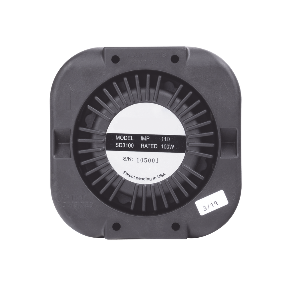 Bocina Compacta de Uso Rudo, 100 Watts de Potencia, Ideal Para Vehículos de Encubierto, Con Soporte Universal, 11 Ohms de Impedancia