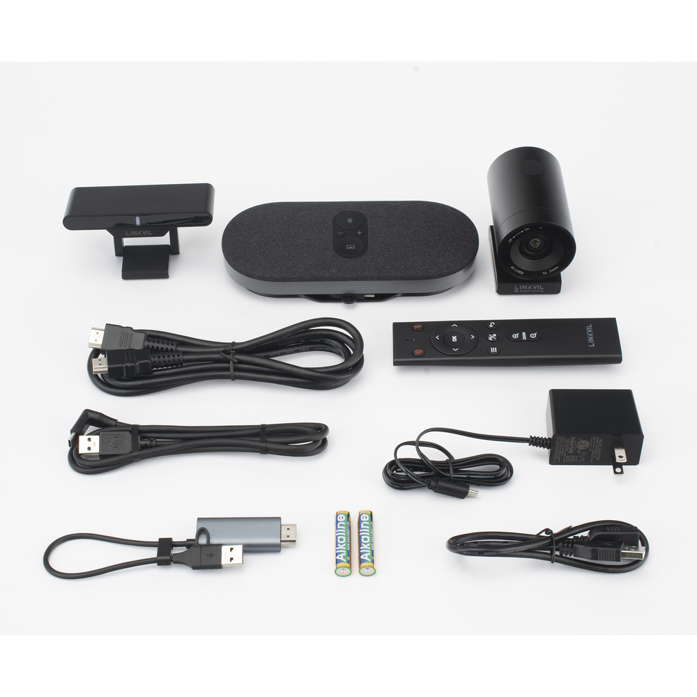Sistema Videoconferencia 4K Todo en Uno / Cámara 8MP + Altavoz 3W / Micrófono 8 Filas / USB Type-C BYOD / Transmisión Inalámbrica 4K / Salas hasta 32