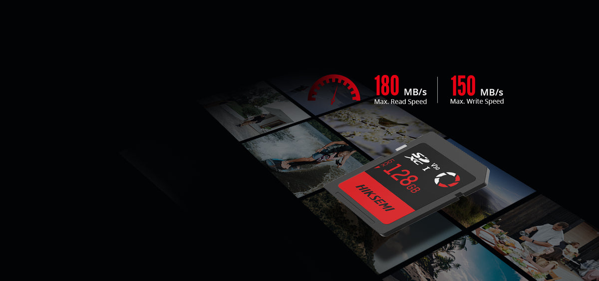 Memoria SD / 512 GB / 180 MB/s Lectura / 150 MB/s Escritura / V30 U3 / Para Drones y Cámaras de Acción / HIKSEMI CAPTURE E30