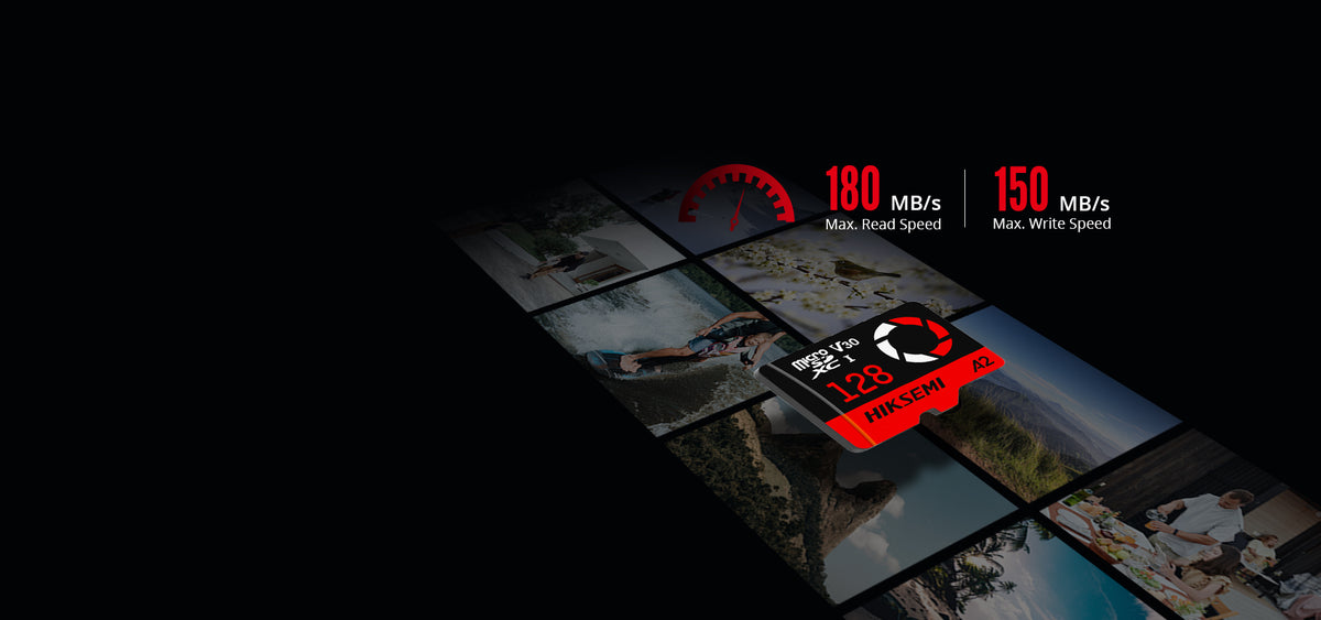 Memoria microSD / 512 GB / 180 MB/s Lectura / 150 MB/s Escritura / V30 U3 A2 / Para Drones y Cámaras de Acción / HIKSEMI CAPTURE E3