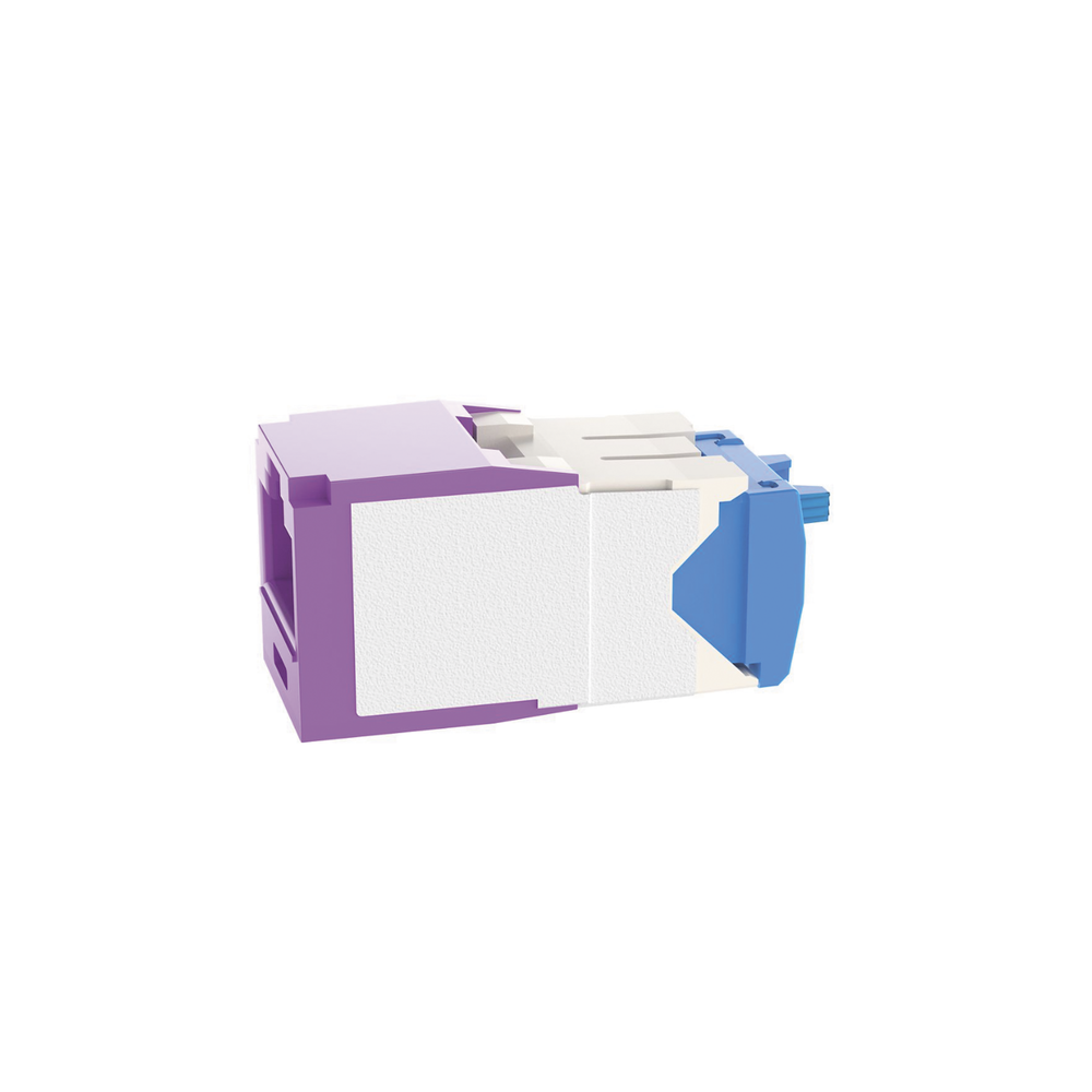 Conector Jack RJ45 Estilo TG, Mini-Com, Categoría 6A, de 8 Posiciones y 8 Cables, Color Violeta