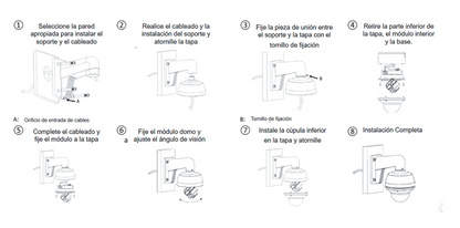 Montaje de Pared para Exterior / Compatible con Domos HIKVISION