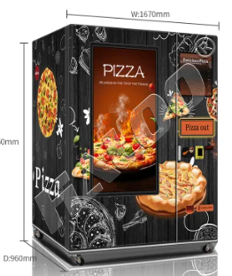 Pizza Vending Machine with Microwave in The Machine Customistic Logo