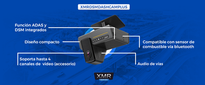 Dashcam / Multiplataforma / Medición de Combustible / Solución ADAS y DSM Integrado / Almacenamiento en Memorias Micro SD / Soporta 4G y GPS