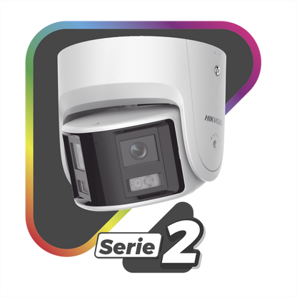 [FlexVu] [PROTECCIÓN ACTIVA] Turret IP 4 Megapixel / 2 Lentes de 2.8 mm (Imagen Panorámica 180°) / 30 mts IR / Exterior IP67 / Luz Intermitente y