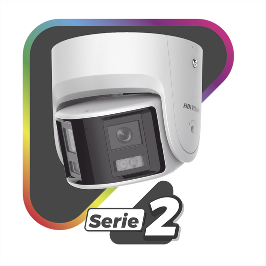 [FlexVu] [PROTECCIÓN ACTIVA] Turret IP 4 Megapixel / 2 Lentes de 2.8 mm (Imagen Panorámica 180°) / 30 mts IR / Exterior IP67 / Luz Intermitente y