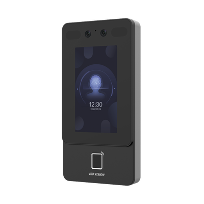 Terminal Min Moe de Reconocimiento Facial / Lector PROX EM 125 kHz / Cámara 2 MP con HIK-IA / Pantalla Táctil 4.3" / PoE y WiFi / Exterior IP65