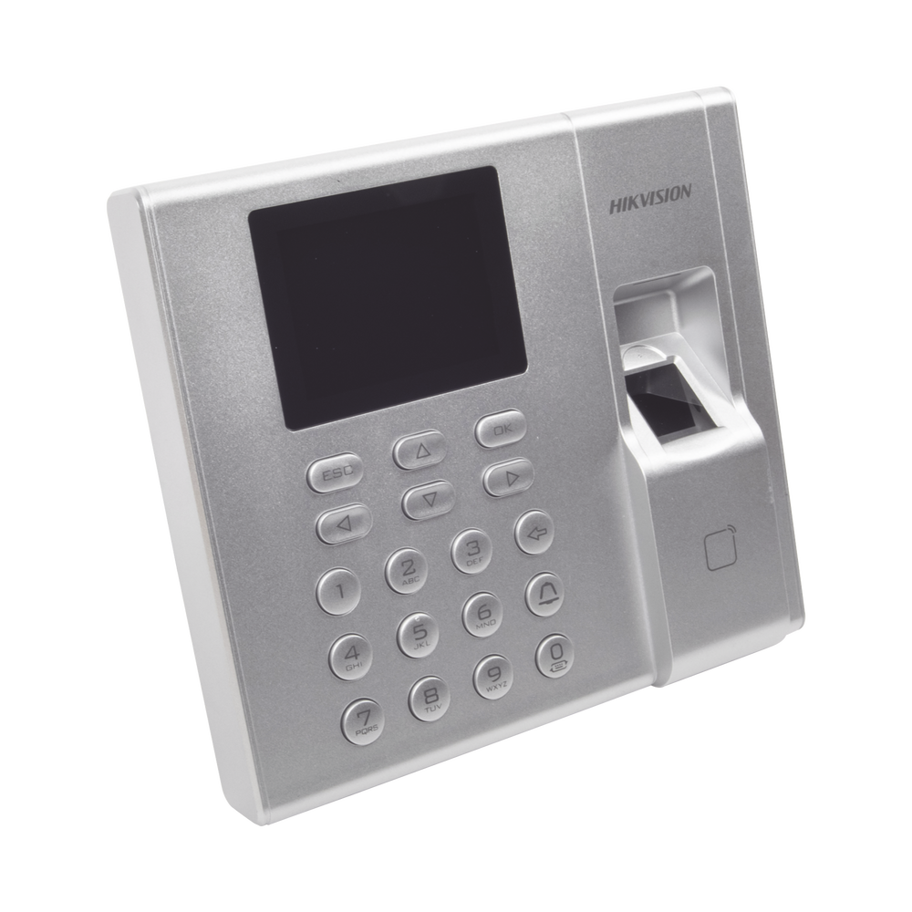 Terminal de Control de Acceso y Asistencia / Huella y Tarjetas EM / 1,000 Usuarios / Hik-Connect P2P / Pantalla LCD 2.4" / iVMS-4200