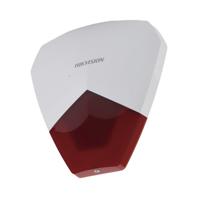 Sirena Estrobo Cableada Hikvision DS-PS1-R / 105 dB / LED Rojo / IP54 / 12V CC / Compatible con Paneles de Alarma