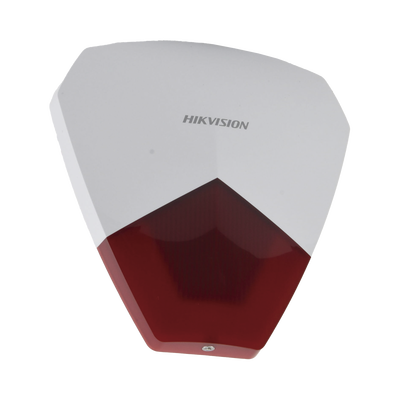 Sirena Estrobo Cableada Hikvision DS-PS1-R / 105 dB / LED Rojo / IP54 / 12V CC / Compatible con Paneles de Alarma