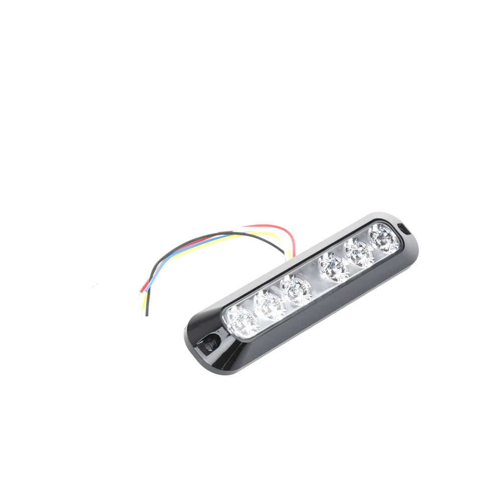 Luz Auxiliar de 6 LED, Rojo/Azul, Lente Transparente