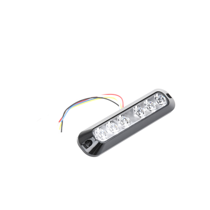Luz Auxiliar de 6 LED, Rojo/Azul, Lente Transparente