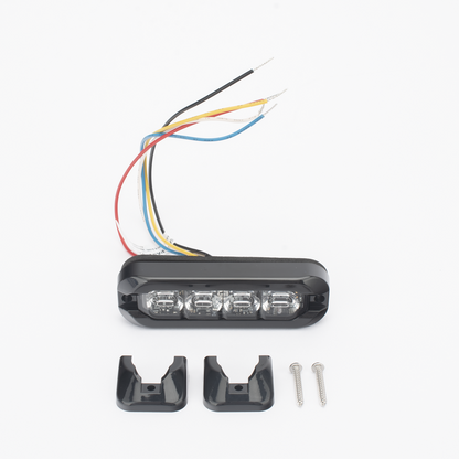 Luz Auxiliar Flexible de 8 LED, Rojo/Azul, Lente Transparente