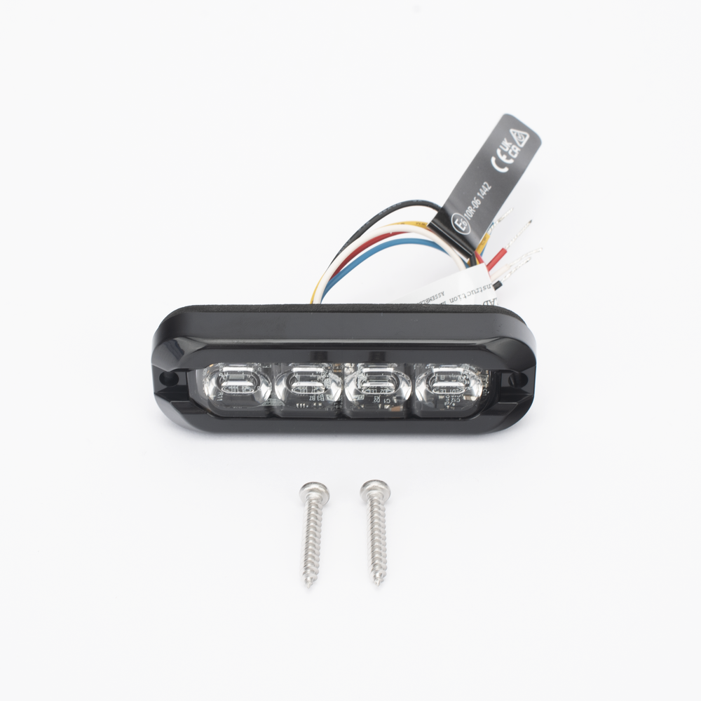 Luz Auxiliar Flexible de 8 LED, Rojo/Blanco, Lente Transparente