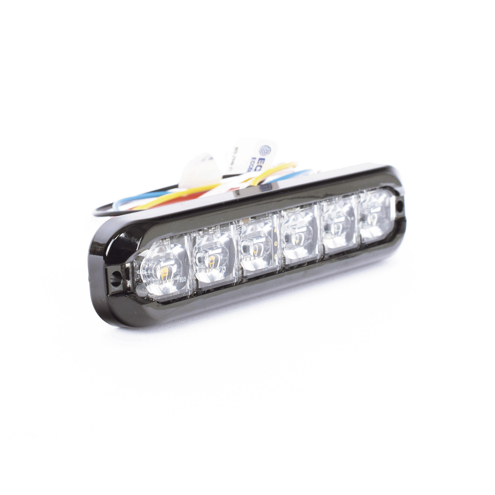 Luz Auxiliar Flexible de 12 LED, Ambar/Blanco, Lente Transparente