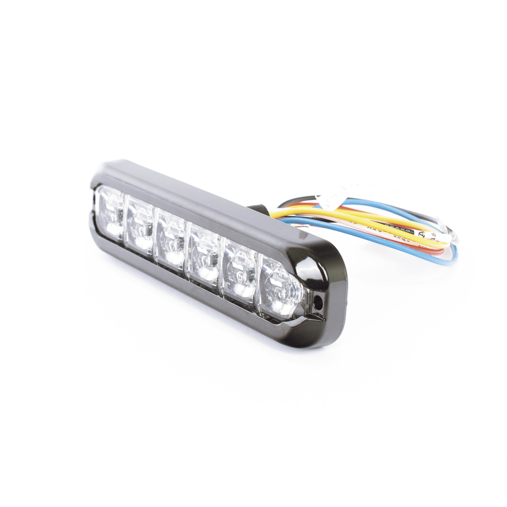 Luz Auxiliar Flexible de 12 LED, Ambar/Blanco, Lente Transparente