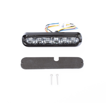 Luz Auxiliar Flexible de 12 LED, Ambar/Blanco, Lente Transparente