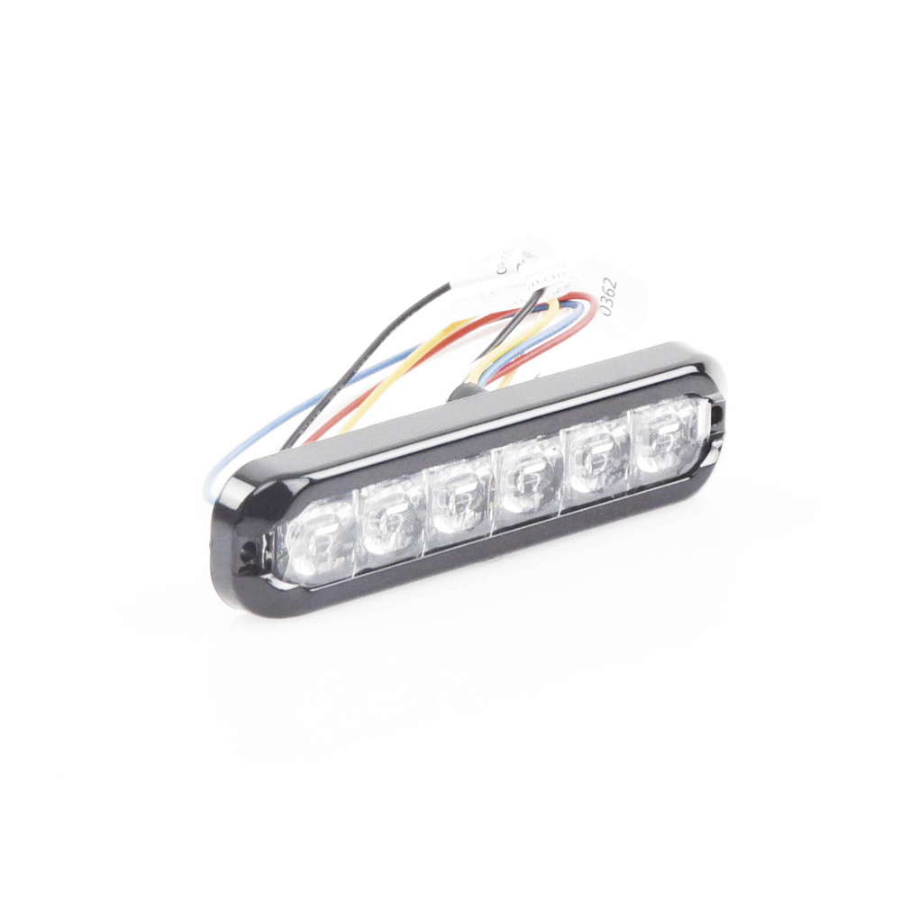 Luz Auxiliar Flexible de 12 LED, Rojo/Blanco, Lente Transparente