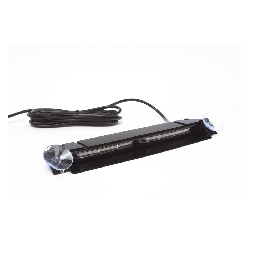Luz de Visera, 12-24 Vcc con enchufe vehicular, doble cabezal, dual color, ámbar/blanco