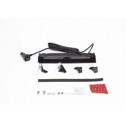 Luz de Visera, 12-24 Vcc con enchufe vehicular, doble cabezal, dual color, ámbar/blanco