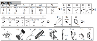 Montaje de Techo para Pantallas de 32"- 75I"| VESA 100 X 100 HASTA 400 X 400| Capacidad Máxima de Carga 50Kg