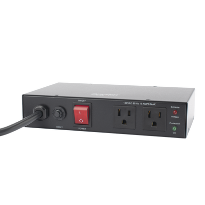 Acondicionador de Voltaje / Entrada 120 Vca / 2 salidas @ 120 Vca NEMA 5-15R / 1,800 W / 15 A / Supresión de Picos / Filtro de Ruido EMI/RFI / Sin
