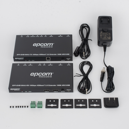 Kit Extensor HDMI | 4K2K@60HZ | HDR 4:4:4 | HDBaseT | 100M | Salida de Audio | HDCP 2.2 | IR Bidireccional | Admite la función USB KVM
