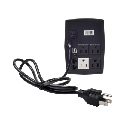 UPS de 600VA/360W / Protección contra Descarga, Sobretensión y Picos Transitorios / Entrada y Salida 120 Vca / Clavija NEMA 5-15P / 4 Tomas NEMA