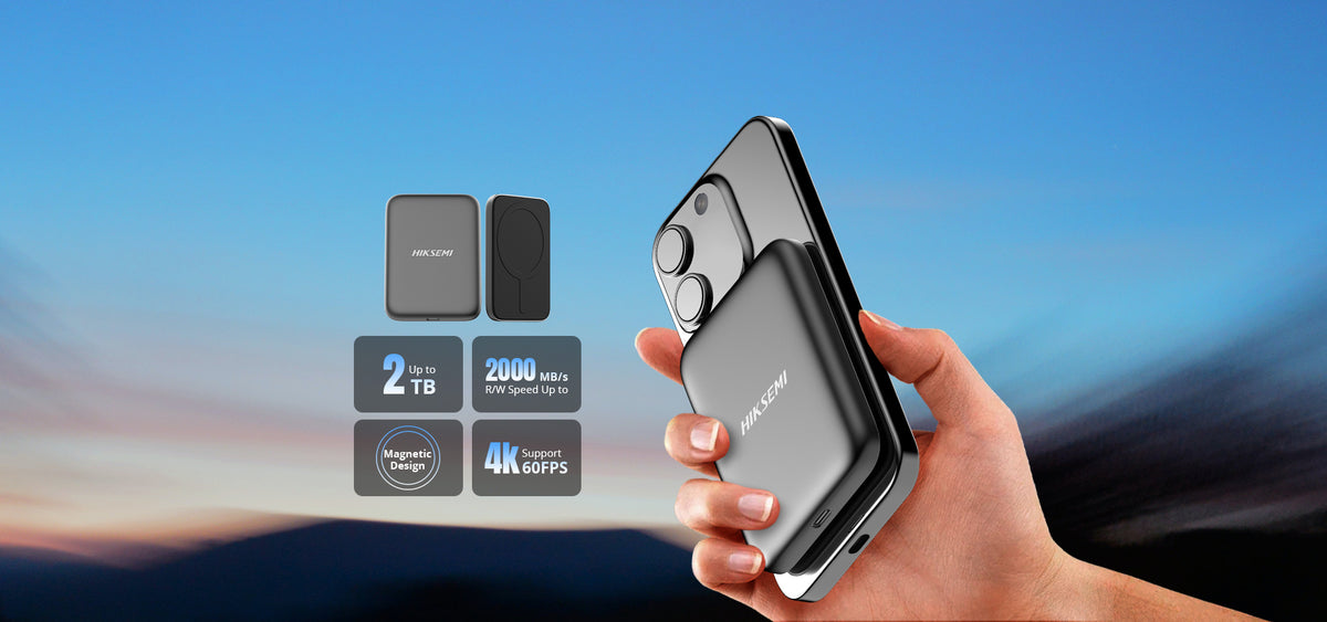 Unidad SSD Portátil HIKSEMI Elite 9 / 1TB / Magnética / USB-C / 2000 MB/s / Creadores de Contenido