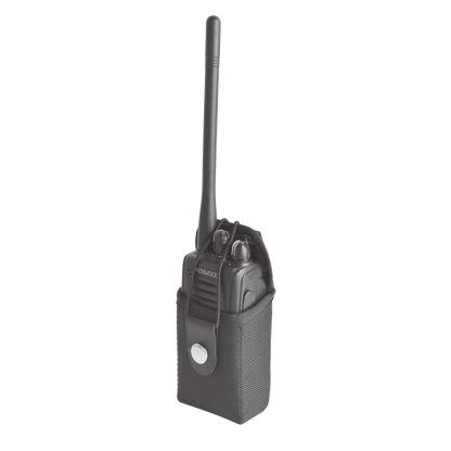 Funda Reforzada de Nylon para Cinturón con Correa y Boche Frontal, Estándar en la Mayoría de los Radios IC, TK, NX, etc