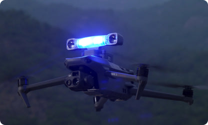 Luz de búsqueda, 30W LED Blanco, 100m Alcance, Algoritmo AI, Luz Roja/Azul/Amarilla, Láser Verde, Compatible Mavic3Enterprise/Matrice4, Peso 130g