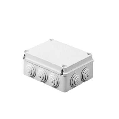 Caja Estanca de PVC Para Derivación y Conexión, 10 Entradas, Tapa Atornillada, 150x110x70 mm (Área interna), Uso Exterior IP55, Material que no
