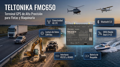 Profesional Rastreador Vehicular (GPS) 4G LTE Cat 1 Con Lectura Can / Bluetooth y Múltiples Entradas y Salidas Digitales