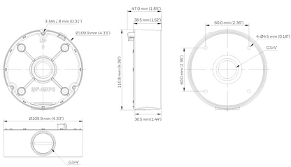 Caja de Empalme para Domo / Aluminio ADC12 / IP67 / Serie 35 / Blanco RAL 9003 / Interior y Exterior
