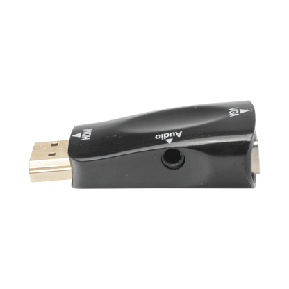 Adaptador (Convertidor) HDMI a VGA / HDMI Macho a VGA Hembra / Resolución 1920x1080 @ 60Hz / Adaptador de Audio de 3.5 mm / Chapado en Níquel