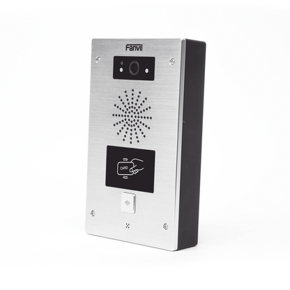 Video portero IP, 2 líneas SIP, 2 relevadores, lector de tarjeta RFID, Compatible con NVR Hikvision por Onvif, con botón para llamada