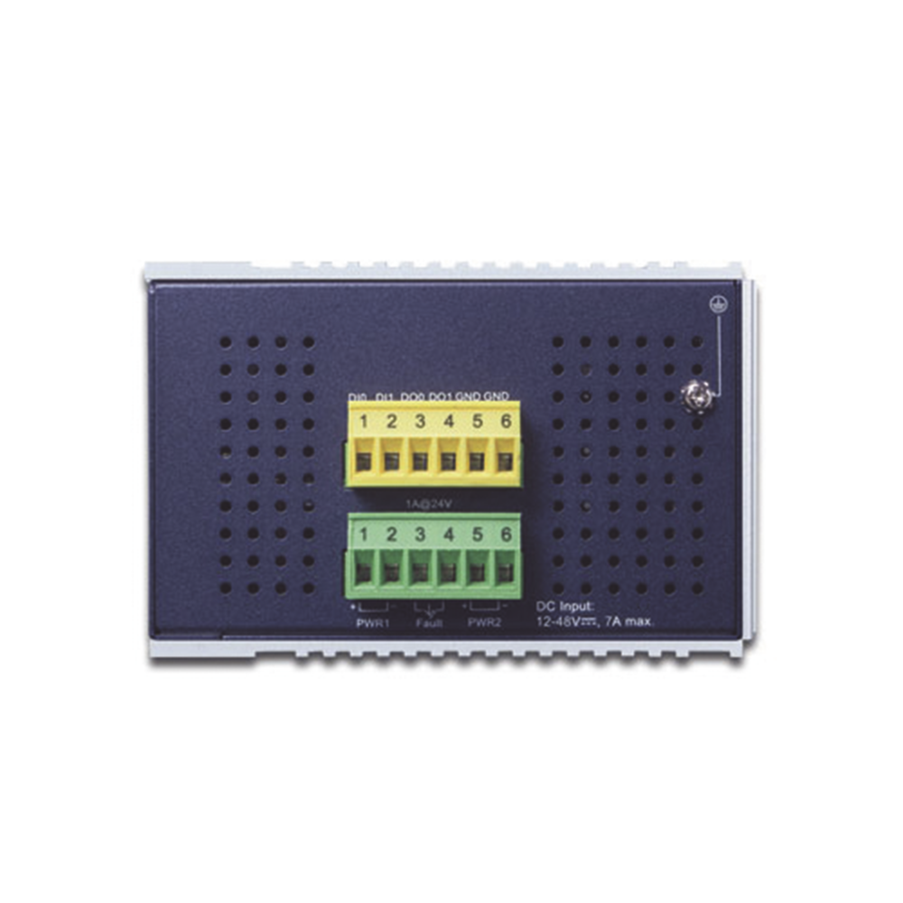 Switch Industrial Administrable Capa 2, 8 puertos PoE Gigabit 802.3af/at, 2 Puertos SFP de 1 / 2.5 Gigabit, Entrada de Voltaje Secundaria para Fuente