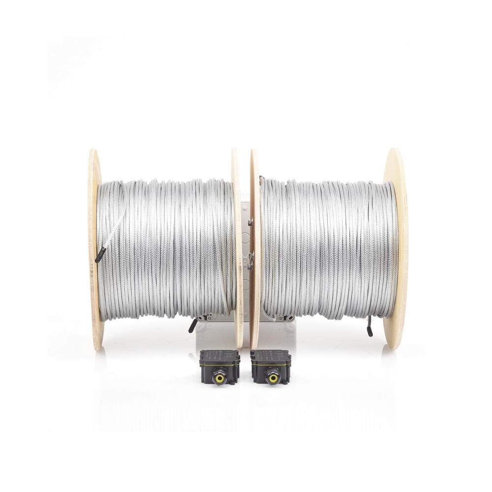 Cable Sensor Perimetral IRONCLAD / 610 m (2,000 ft) / 2 Zonas / Cerca Ciclónica / Sin Falsas Alarmas por Viento / Tarjeta LPU400 / Calibración por