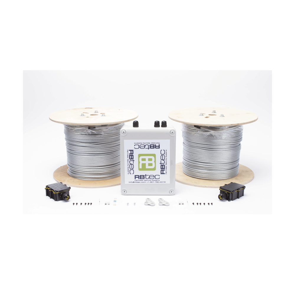 Cable Sensor Perimetral IRONCLAD / 610 m (2,000 ft) / 2 Zonas / Cerca Ciclónica / Sin Falsas Alarmas por Viento / Tarjeta LPU400 / Calibración por