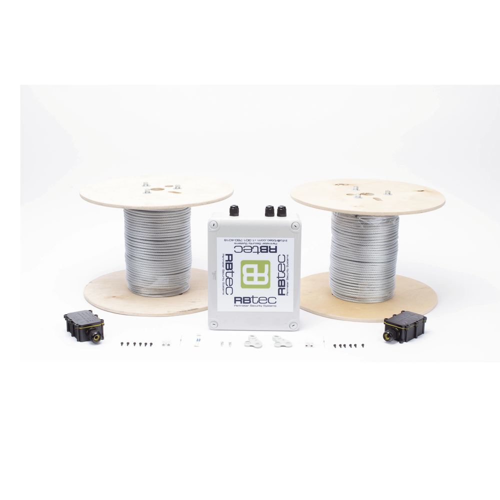 Kit IRONCLAD de Cable Sensor Perimetral Blindado / 150 m (492 ft) / 2 Zonas Independientes / Deteccion por Vibracion / Sin Falsas Alarmas / Tarjeta