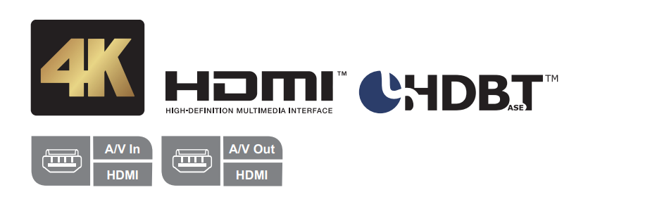 Receptor HDMI HDBaseT-Lite | Hasta 4K a 40 m (Cat 5e/6) / 40 m (Cat 6a/ATEN 2L-2910 Cat6); 1080 p a 60 m (Cat 5e/6) / 70 m (Cat 6a/ATEN 2L-2910 Cat6)