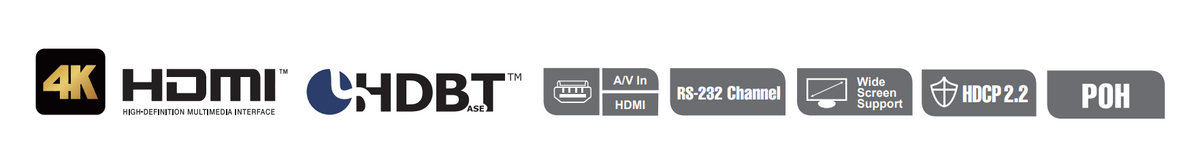 Transmisor HDMI | 4K a 40 metros | HDBaseT-Lite con placa de pared estadounidense/PoH