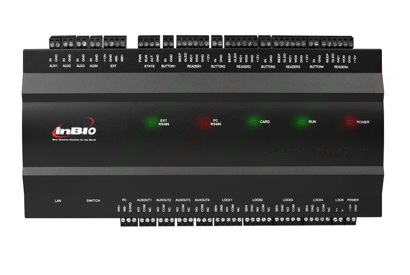 Controlador de Acceso 4 Puertas / 3,000 Huellas 30,000 Tarjetas / TCP/IP / Gabinete Metálico y Fuente 12V 5A