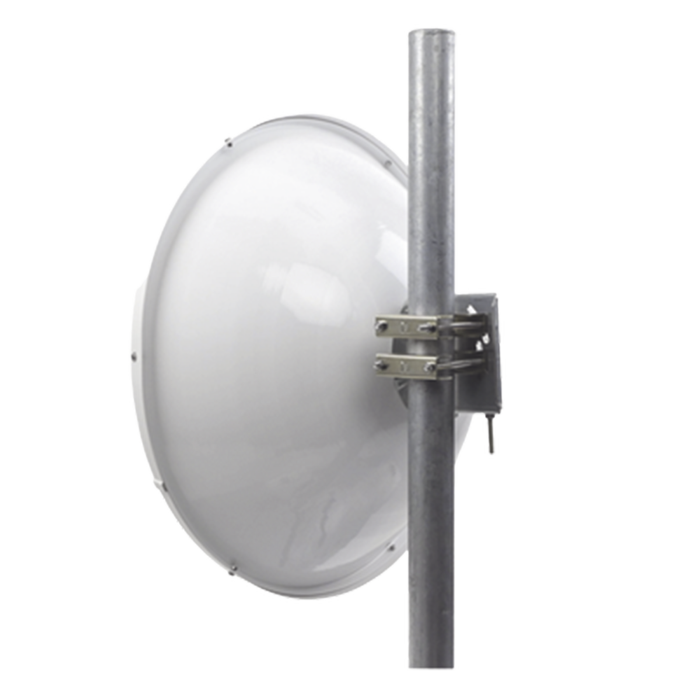 Antena Direccional de Alto Rendimiento/ Parábola profunda para mayor aislamiento al ruido / 29 dBi / 4.9 - 6.4 GHz / Conector de guía de onda para