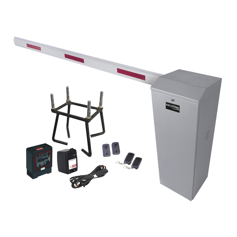 Kit COMPLETO Barrera Izquierda XB / Brazo telescópico 3.6 ~ 5.5 M / Incluye Sensor de masa, Transformador, Lazo, Ancla, Fotoceldas y 2 Controles