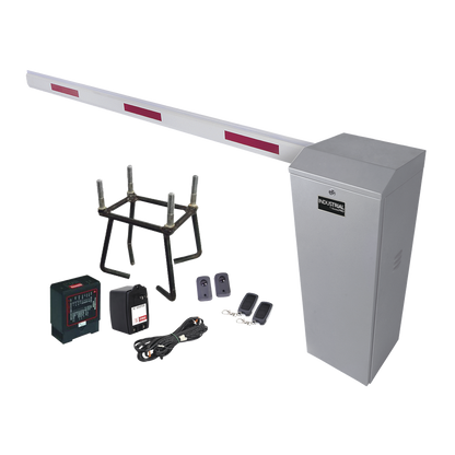 Kit COMPLETO Barrera Izquierda XB / Brazo telescópico 3.6 ~ 5.5 M / Incluye Sensor de masa, Transformador, Lazo, Ancla, Fotoceldas y 2 Controles